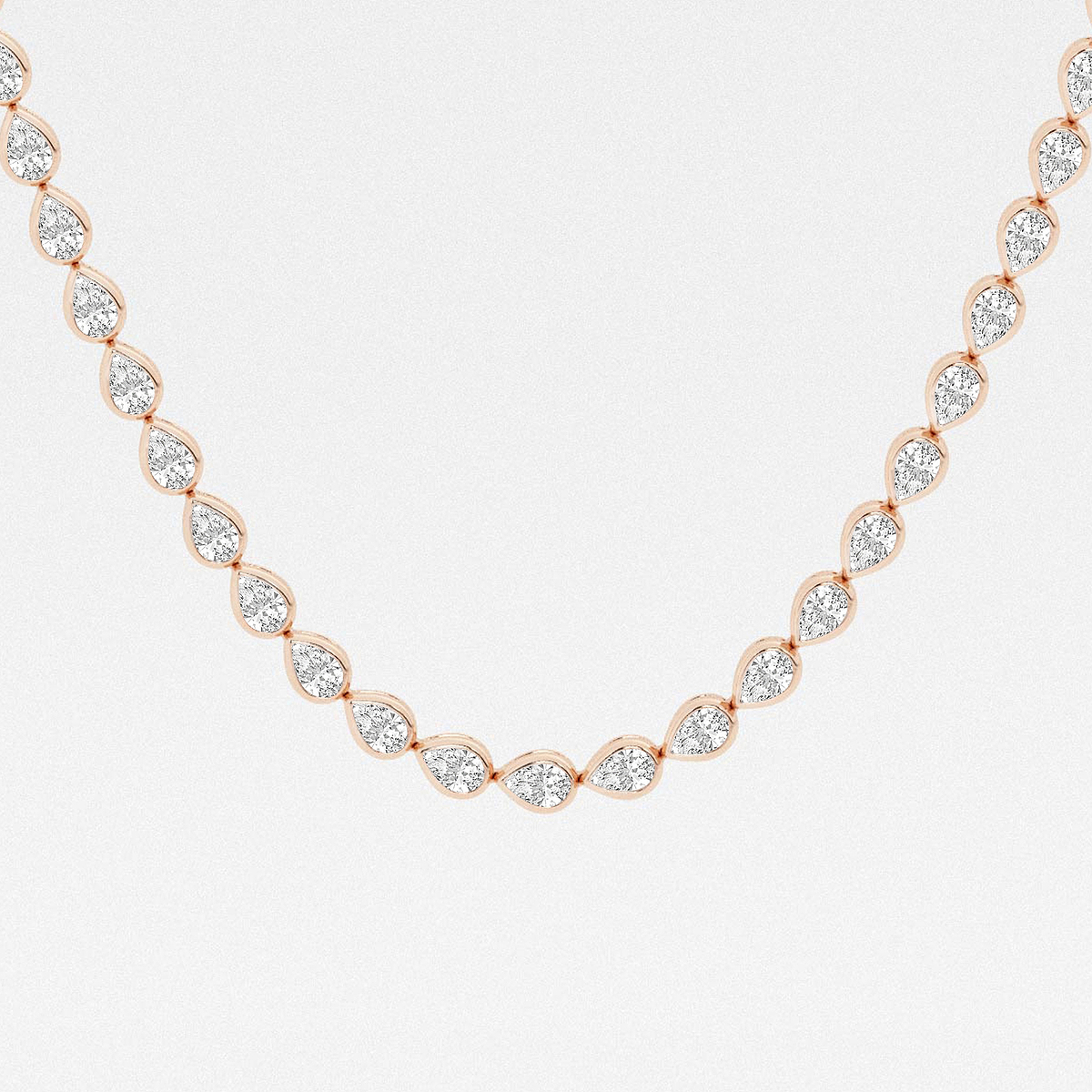 Additional Image 1 for  40 ctw Pear Lab Grown Diamond East West Bezel Set Tennis Necklace